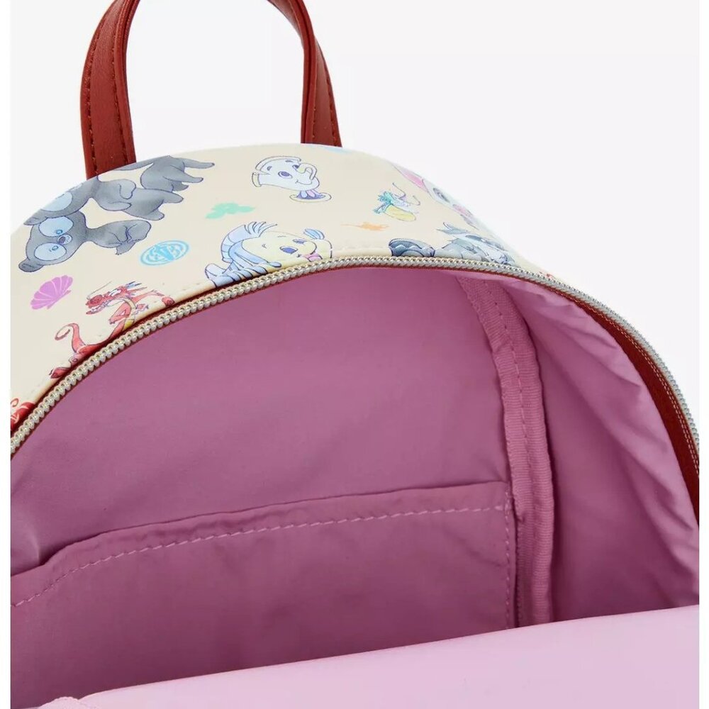 Loungefly Disney Princess Sidekicks Mini Backpack Characters Pattern Bag - Picture 4 of 4